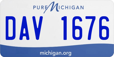 MI license plate DAV1676