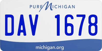 MI license plate DAV1678
