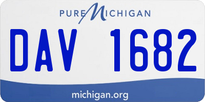 MI license plate DAV1682