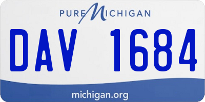 MI license plate DAV1684