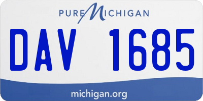 MI license plate DAV1685