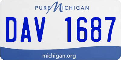 MI license plate DAV1687