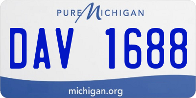 MI license plate DAV1688