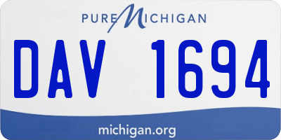 MI license plate DAV1694