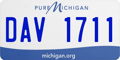 MI license plate DAV1711