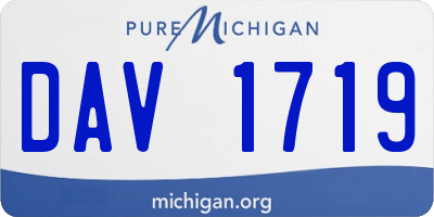 MI license plate DAV1719