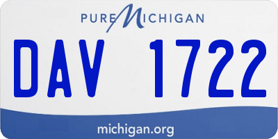 MI license plate DAV1722
