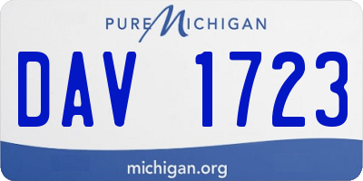 MI license plate DAV1723
