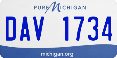 MI license plate DAV1734