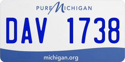 MI license plate DAV1738
