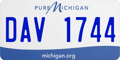 MI license plate DAV1744