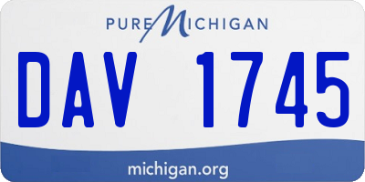 MI license plate DAV1745