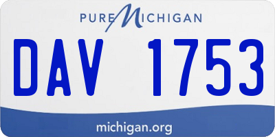 MI license plate DAV1753