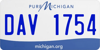 MI license plate DAV1754