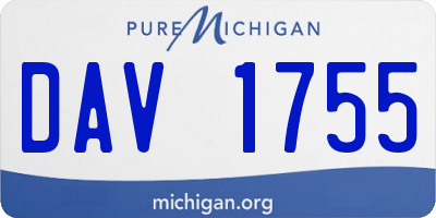 MI license plate DAV1755