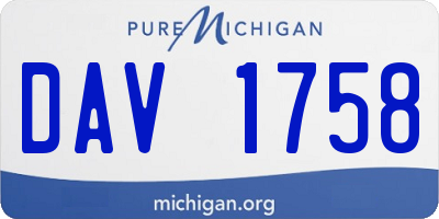 MI license plate DAV1758