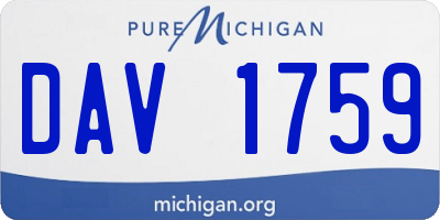 MI license plate DAV1759