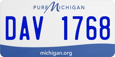 MI license plate DAV1768