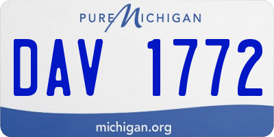 MI license plate DAV1772
