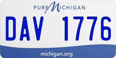 MI license plate DAV1776