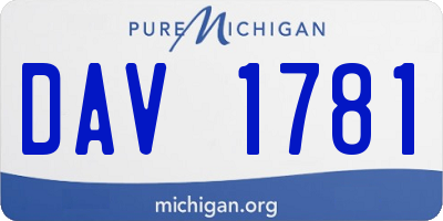 MI license plate DAV1781