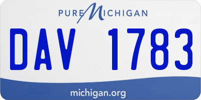 MI license plate DAV1783