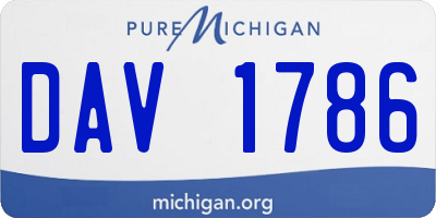 MI license plate DAV1786