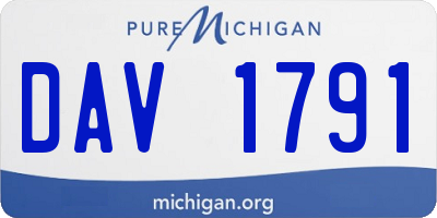 MI license plate DAV1791