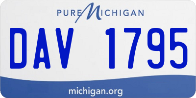 MI license plate DAV1795
