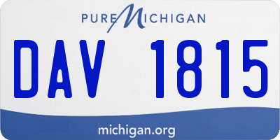 MI license plate DAV1815