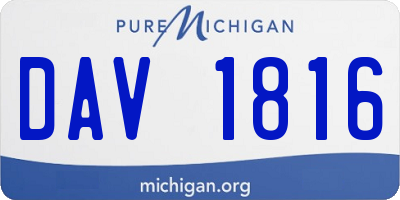MI license plate DAV1816