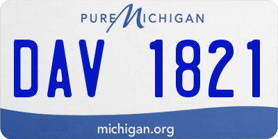 MI license plate DAV1821