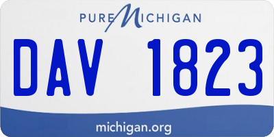 MI license plate DAV1823