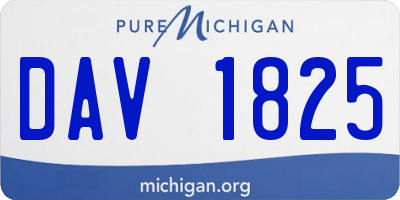 MI license plate DAV1825