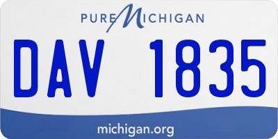 MI license plate DAV1835