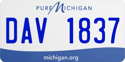 MI license plate DAV1837