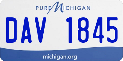 MI license plate DAV1845