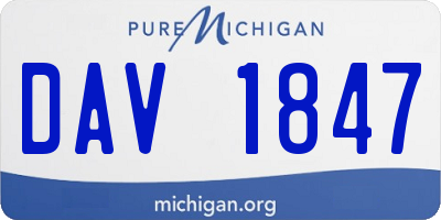 MI license plate DAV1847