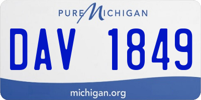 MI license plate DAV1849