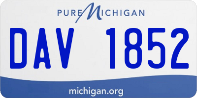 MI license plate DAV1852
