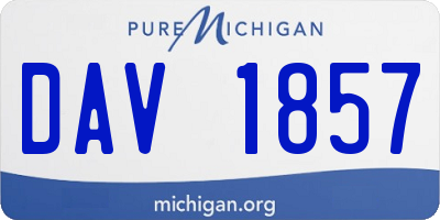 MI license plate DAV1857