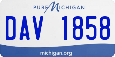 MI license plate DAV1858