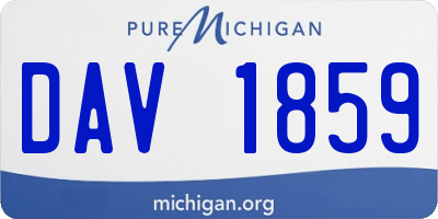MI license plate DAV1859