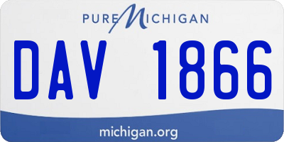 MI license plate DAV1866