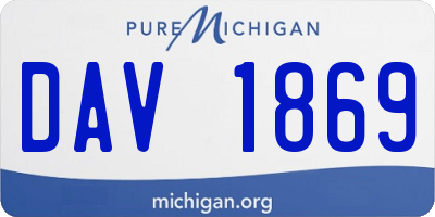 MI license plate DAV1869