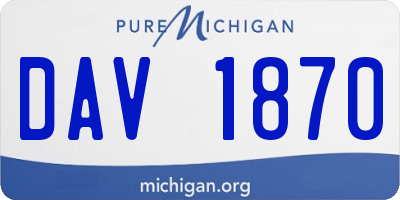 MI license plate DAV1870