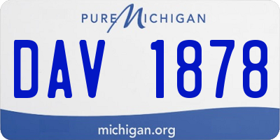MI license plate DAV1878