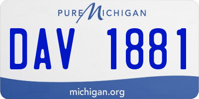 MI license plate DAV1881