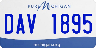 MI license plate DAV1895