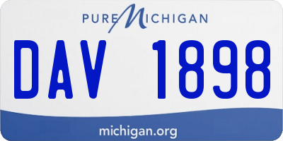 MI license plate DAV1898